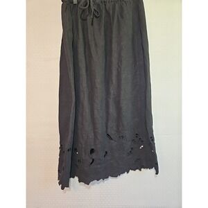 Universal Thread Women's Small S Black Cut Out Pullon Drawstring Waist Linen Mix